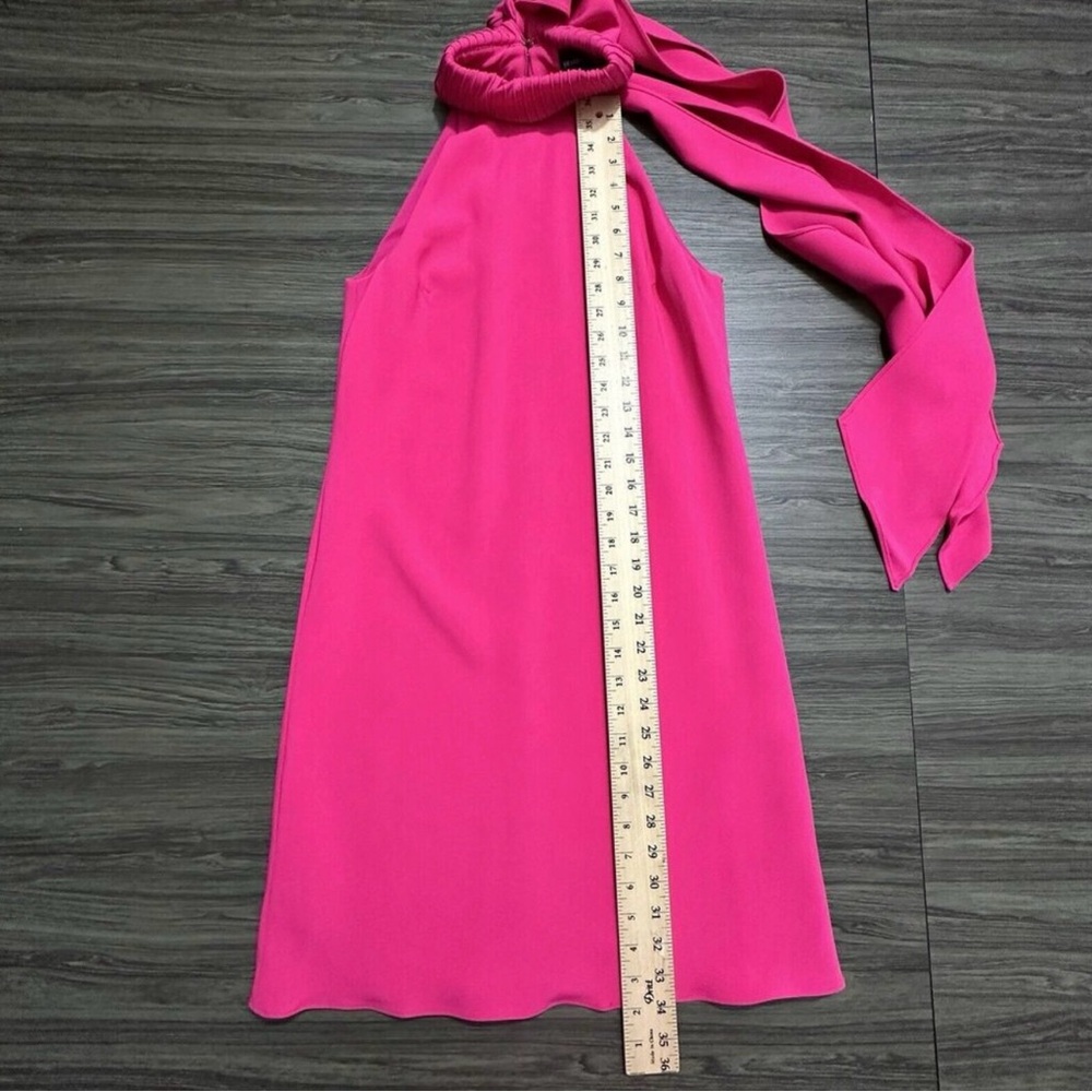 Brandon Maxwell Womens Dress 2 Hot Pink High Neck Bow Halter Cocktail Mini Event - Picture 8 of 11